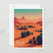 ネバダアリゾナトラベルプレイスイラストレーション ポストカード (正面/裏面)