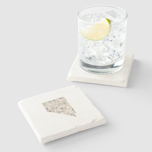 ネバダアンティーク写真マップヴィンテージ州グラフ ストーンコースター (横)