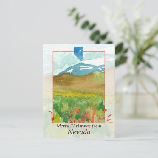ネバダクリスマスウィンターデザートウォーター色 シーズンポストカード (スタンド正面)