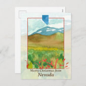 ネバダクリスマスウィンターデザートウォーター色 シーズンポストカード (正面/裏面)