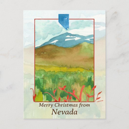 ネバダクリスマスウィンターデザートウォーター色 シーズンポストカード (正面)
