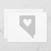 ネバダグレー州マップシェイプとハート切り出し ポストカード (正面/裏面)