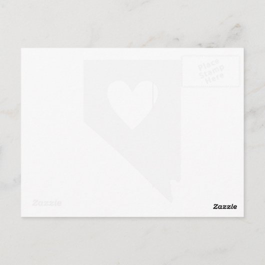 ネバダグレー州マップシェイプとハート切り出し ポストカード (裏面)