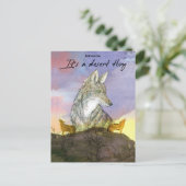 ネバダコヨーテ砂漠の夕日だ ポストカード (スタンド正面)