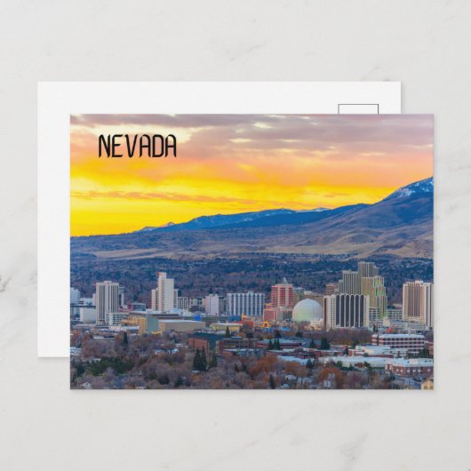 ネバダサンセットオーバーマウンテンポストカード ポストカード (正面/裏面)