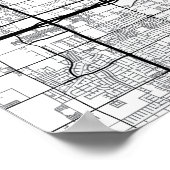 ネバダシティのラスベガスの地図+場所をマーク ポスター (角)