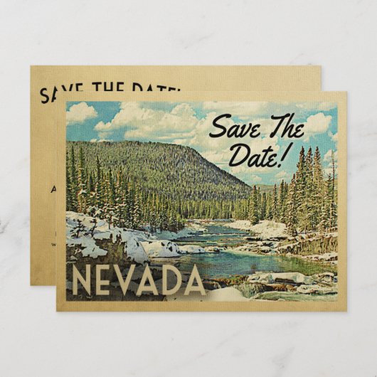 ネバダデイトマウンテンズリバー雪を保存 案内ポストカード (正面/裏面)