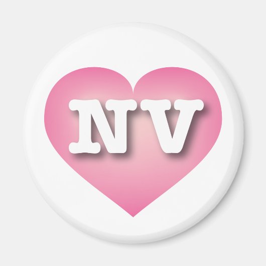 ネバダピンクフェードハート- I love NV マグネット (正面)