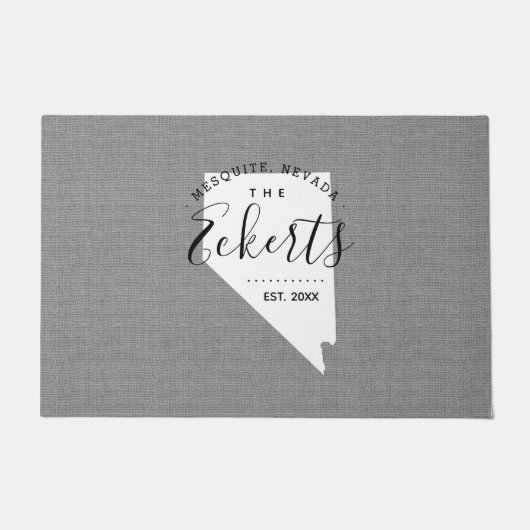 ネバダファミリーモノグラム州ドormat ドアマット (正面)