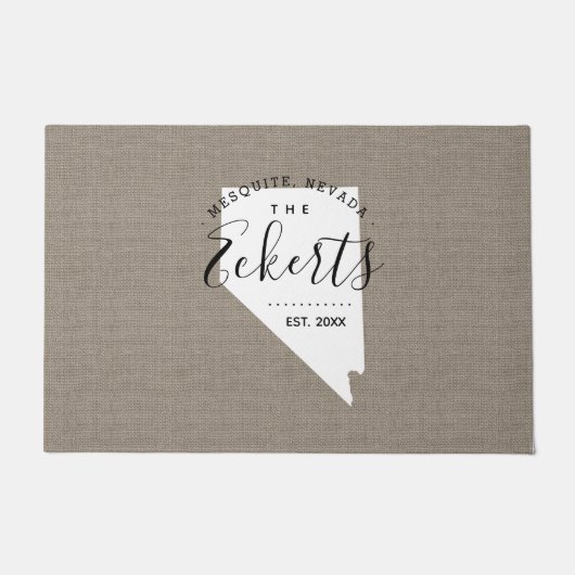 ネバダファミリーモノグラム州ドormat ドアマット (正面)