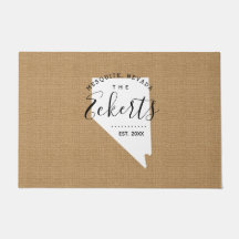 ネバダファミリーモノグラム州ドormat