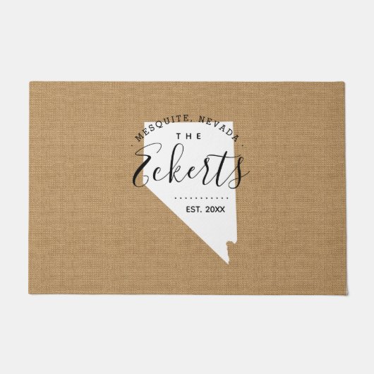 ネバダファミリーモノグラム州ドormat ドアマット (正面)