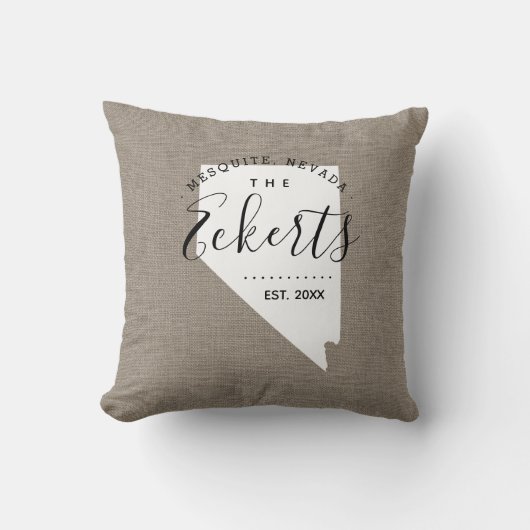 ネバダファミリーモノグラム州装飾用クッション クッション (正面)