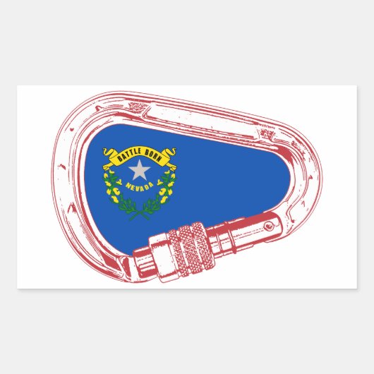 ネバダフラッグ登山カラビナー 長方形シール (正面)