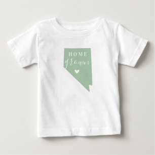 ネバダホームグロウン 編集可能カラー州マップ ベビーTシャツ