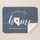 ネバダホーム州 パーソナライズされた シェルパブランケット (正面(横))