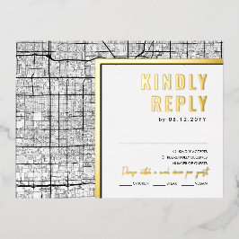 ネバダラブロケーター，ラスベガス | RSVP返信 箔招待状ポストカード