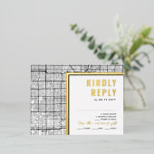 ネバダラブロケーター，ラスベガス | RSVP返信 箔招待状ポストカード (立ち正面)