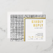 ネバダラブロケーター，ラスベガス | RSVP返信 箔招待状ポストカード (正面/裏面)