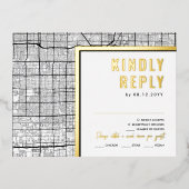 ネバダラブロケーター，ラスベガス | RSVP返信 箔招待状ポストカード (正面)