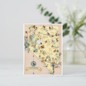 ネバダヴィンテージおもしろいの地図 ポストカード (スタンド正面)