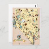 ネバダヴィンテージおもしろいの地図 ポストカード (正面/裏面)