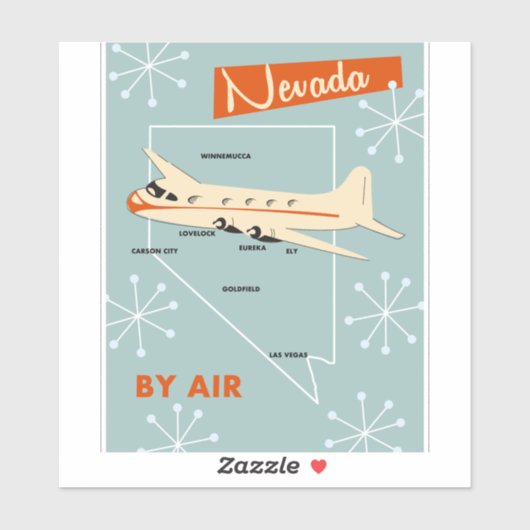 ネバダヴィンテージスタイル旅行ポスター シール (シート)