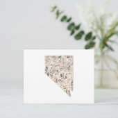 ネバダヴィンテージ写真マップアンティーク州図 ポストカード (スタンド正面)