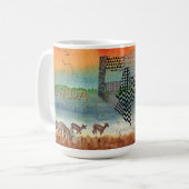 ネバダ地図デザートマ絵を描グ州 コーヒーマグカップ (正面左)