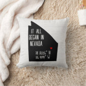 ネバダ州のハート付きGPS座標 クッション (ブランケット)