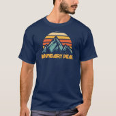 ネバダ州のバウンダリーピーク レトロターコイズ Tシャツ (正面)