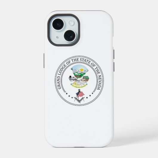 ネバダ州のフリーメイソン・ロッジ iPhone 15ケース (裏面)
