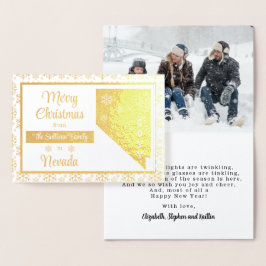ネバダ州のメリークリスマス州写真 箔カード