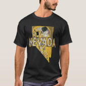 ネバダ州の地図とテキスト Tシャツ (正面)