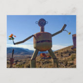 ネバダ州の花を持つメタルマン ポストカード (正面)