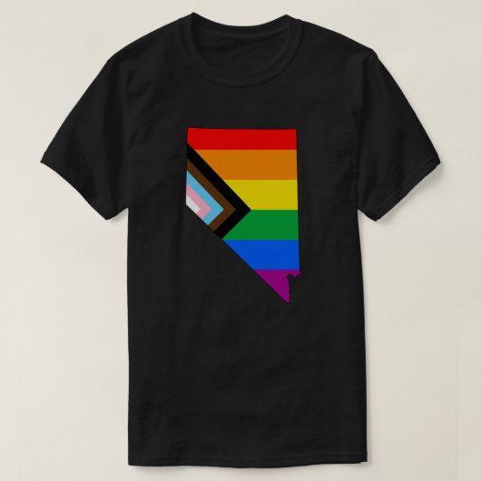 ネバダ州の誇り LGBTQ プログレスプライド Tシャツ (デザイン正面)