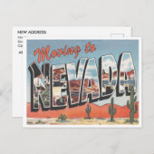 ネバダ州への移動ヴィンテージスタイルアドレスの変更 ポストカード (正面/裏面)