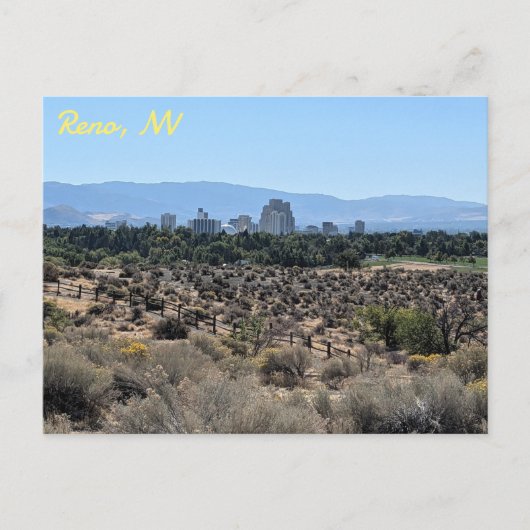 ネバダ州ダウンタウンレノの景色 ポストカード (正面)