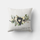 ネバダ州パーソナライズされたホームシティ素朴フローラ クッション (裏面)