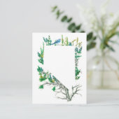 ネバダ州フラワーサージブラシマウンテンブルーバード ポストカード (スタンド正面)