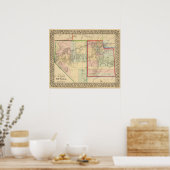 ネバダ州ユタの地図バイミッチェル ポスター (キッチン)