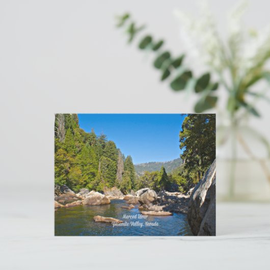 ネバダ州ヨセミテ渓谷マーセド川 ポストカード (スタンド正面)