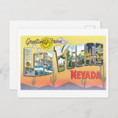 ネバダ州ラスベガスからのヴィンテージ挨拶 ポストカード (正面/裏面)