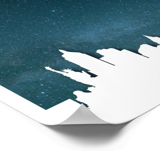 ネバダ州ラスベガスの夜のスカイライン ポスター (角)