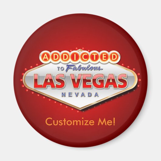 ネバダ州ラスベガス中毒おもしろい徴候 マグネット (正面)