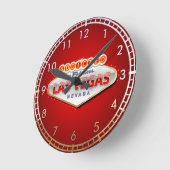 ネバダ州ラスベガス中毒おもしろい徴候 ラウンド壁時計 (傾斜)