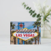 ネバダ州ラスベガス、ラスベガスの看板へようこそ ポストカード (スタンド正面)