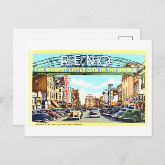 ネバダ州レノのヴィンテージ ポストカード (正面/裏面)