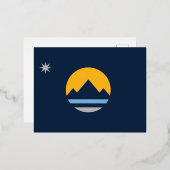 ネバダ州レノの新国旗 箔シーズンポストカード (正面/裏面)