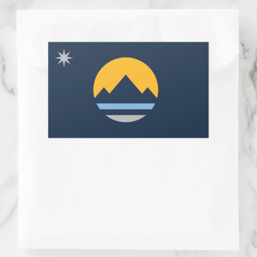 ネバダ州レノの新国旗 長方形シール (バッグ)